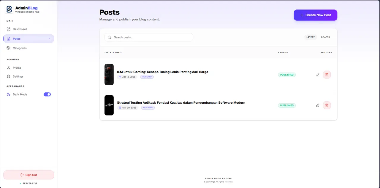 Content Publishing Platform & Live Editor