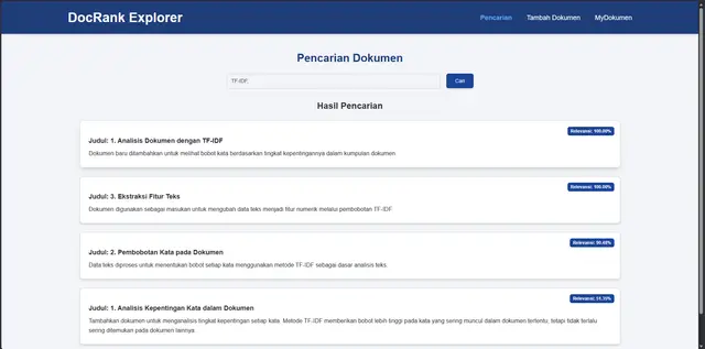 DockRank - Information Retrieval Search UI
