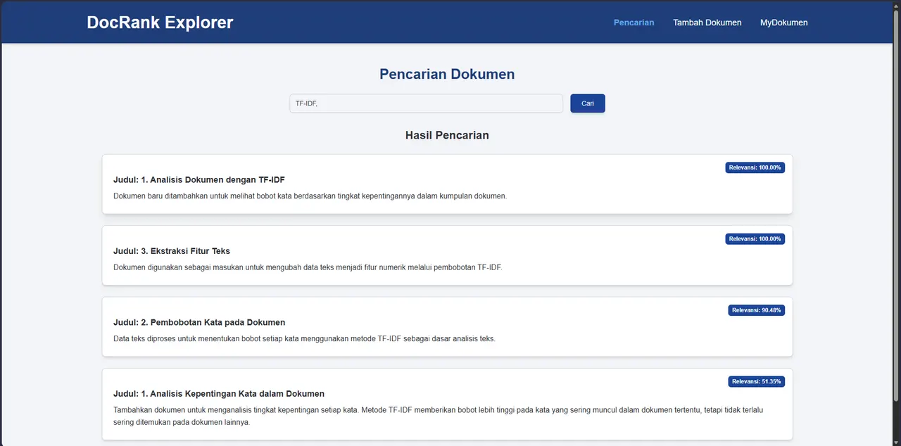 DockRank - Information Retrieval Search UI