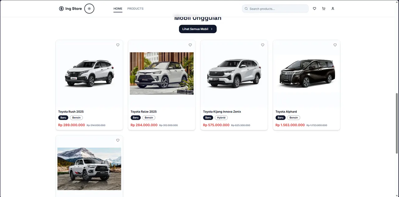 Ingstore - Website Penjual Mobil Berbasis CMS