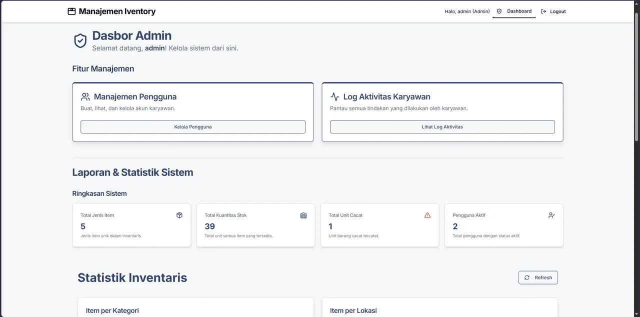Inventory Logistics Dashboard UI